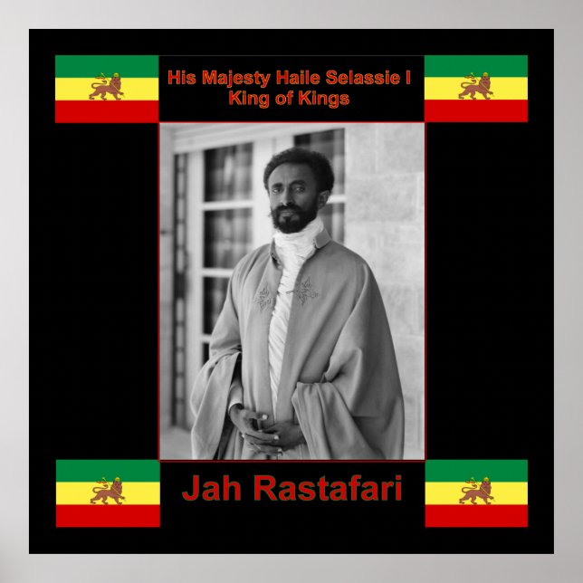 Póster Jah Rastafari, Haile Selassie I Canvas Print 3 pie (Frente)