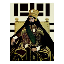 Póster Jah Rastafari Haile Selassie Rasta Livity Raíces