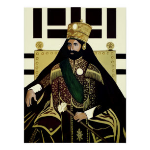 Póster Jah Rastafari Haile Selassie Rasta Livity Raíces