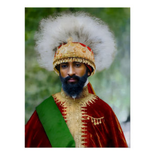 Póster Jah Rastafari Haile Selassie Rasta Livity Raíces