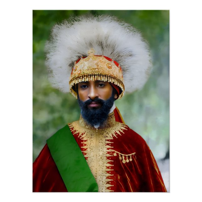 Póster Jah Rastafari Haile Selassie Rasta Livity Roots (Anverso)