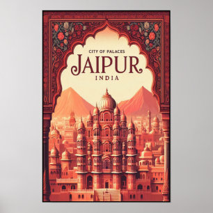 Póster Jaipur India - Ciudad de los Palacios Viajes Vinta