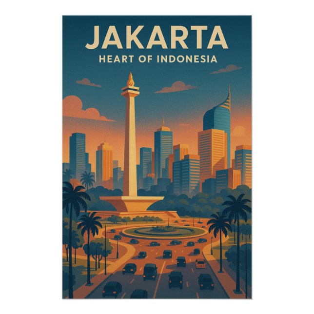 Póster JAKARTA – Corazón de Indonesia’. (Anverso)