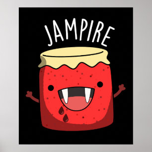 Póster Jam-pire Funny Vampire Jam Pun Dark BG
