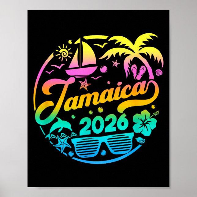 Póster Jamaica 2026 Family Vacation Beach Matching Group  (Frente)