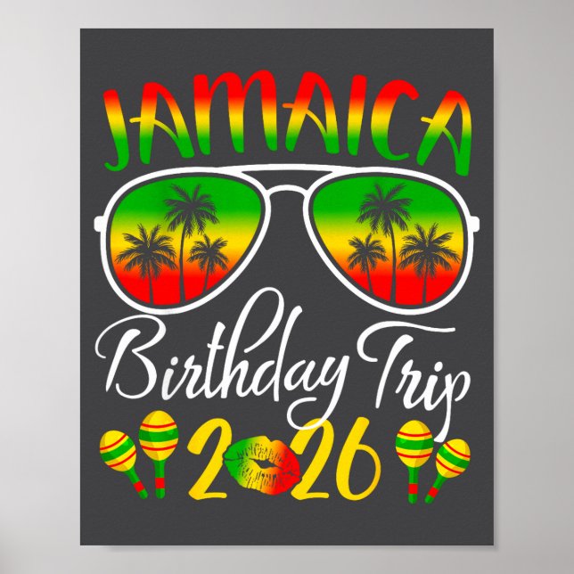 Póster Jamaica Birthday Trip Vacation Summer 2026 Outfit  (Frente)