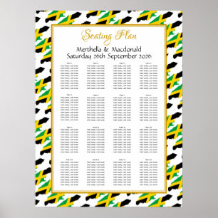 Póster JAMAICA Custom Wedding Reception 160 Seating Plan