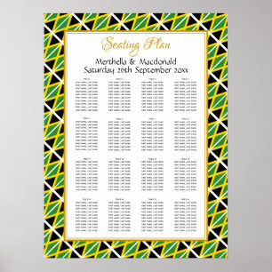 Póster JAMAICA FLAG Custom Wedding 160 Seating Plan