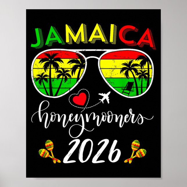 Póster Jamaica Honeymoon 2026 Couple Summer Vacation Matc (Frente)