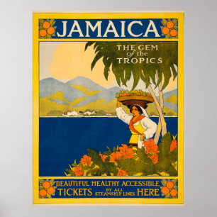 Póster Jamaica, la gema de las zonas tropicales