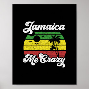 Póster Jamaica Me Vuelve Loco Rasta Roots Rock Reggae Jam