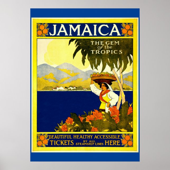 Póster Jamaica, Poster de Viajes Vintage (Frente)