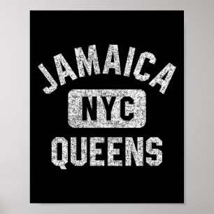 Póster Jamaica Queens Nyc Gym Style Prin blanco angustiad