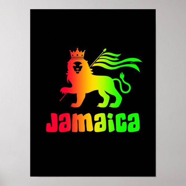 Póster Jamaica Rasta Lion (Frente)