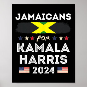 Póster Jamaiquinos Por Kamala Harris 2024 Patr Bandera De