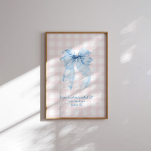 Póster James 1:17 Todo Buen y Perfecto Regalo Lazo Azul