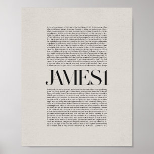 Póster James 1 - Fe y resistencia Biblia Verse Wall Art