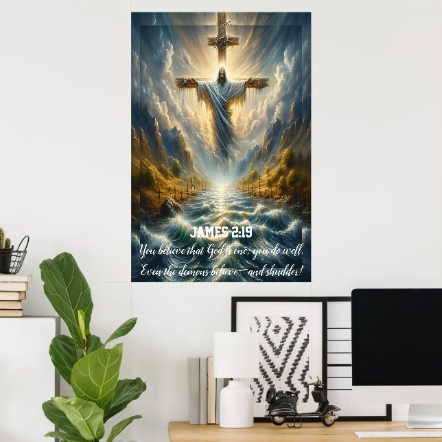 Póster James 2:19 Crees que Dios es uno (Oficina en casa)