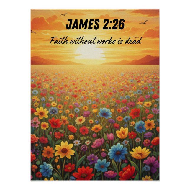 Póster  JAMES 2:26 Field of Flowers (Anverso)
