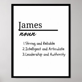 Póster James, definición de nombre personalizado del niño