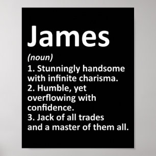 Póster James Definition Personalized Name Funny Cumpleaño
