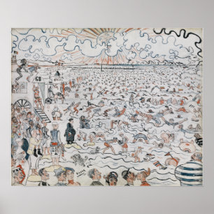 Póster James Ensor de la playa de Ostende