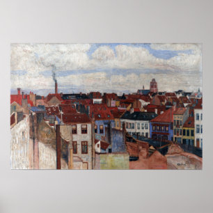 Póster James Ensor Los tejados de Ostend