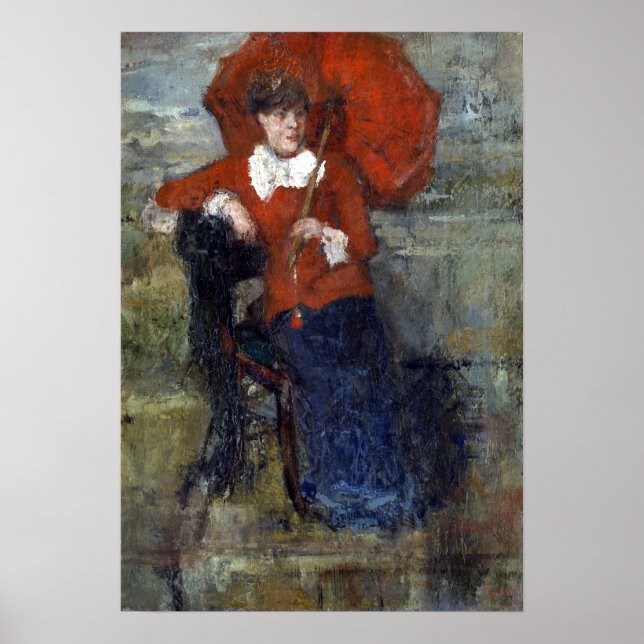 Póster James Ensor The Lady with Red Parasol (Frente)