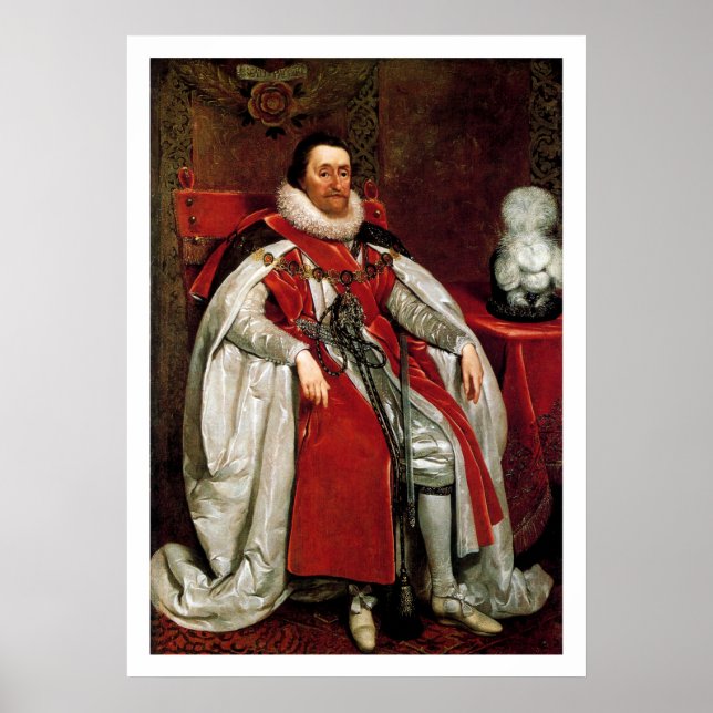 Póster James I por Daniel Mytens (Frente)