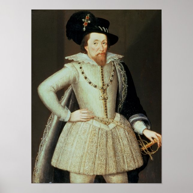 Póster James I, retrato de media longitud (Frente)