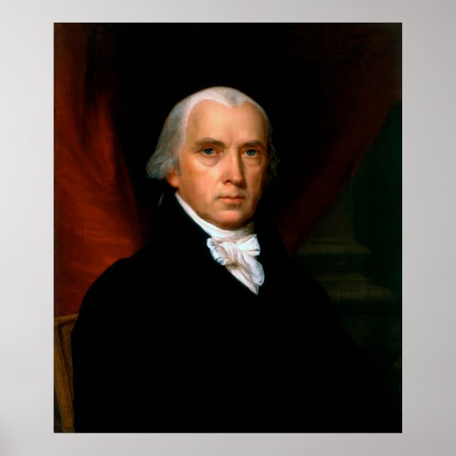 Póster James Madison 4º retrato del presidente de la Casa (Frente)