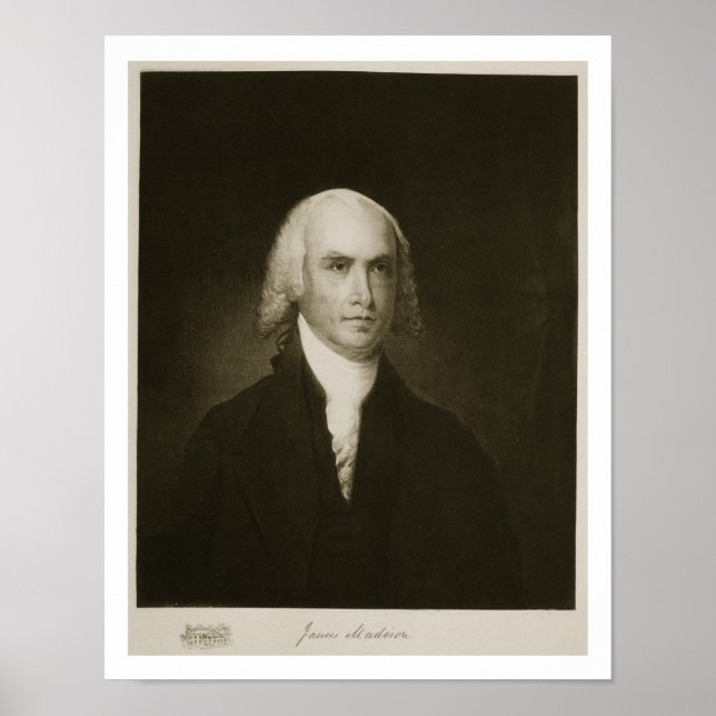 Póster James Madison, cuarto presidente de los Estados Un (Frente)