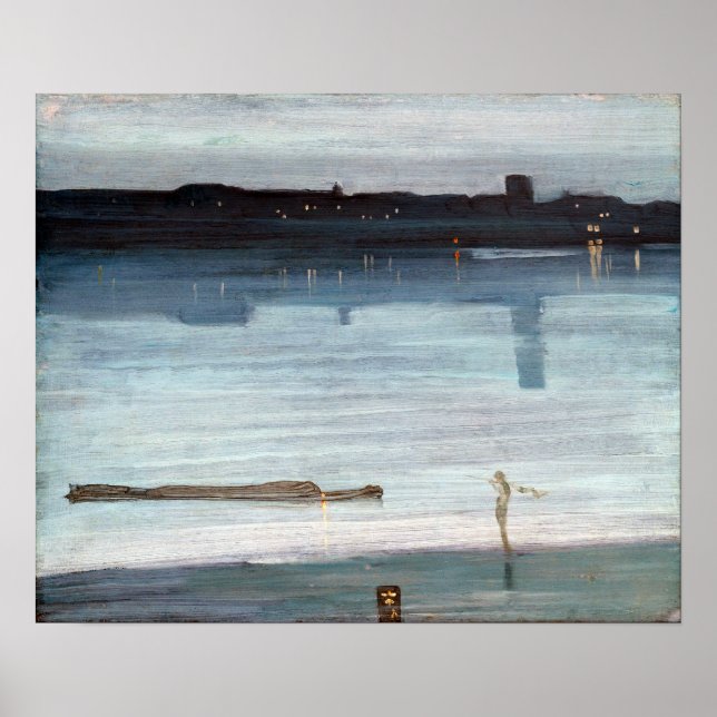 Póster James McNeil Whisler Nocturne en azul y plata (Frente)