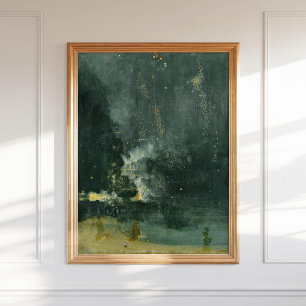 Póster James McNeill Whistler Nocturne en negro y oro