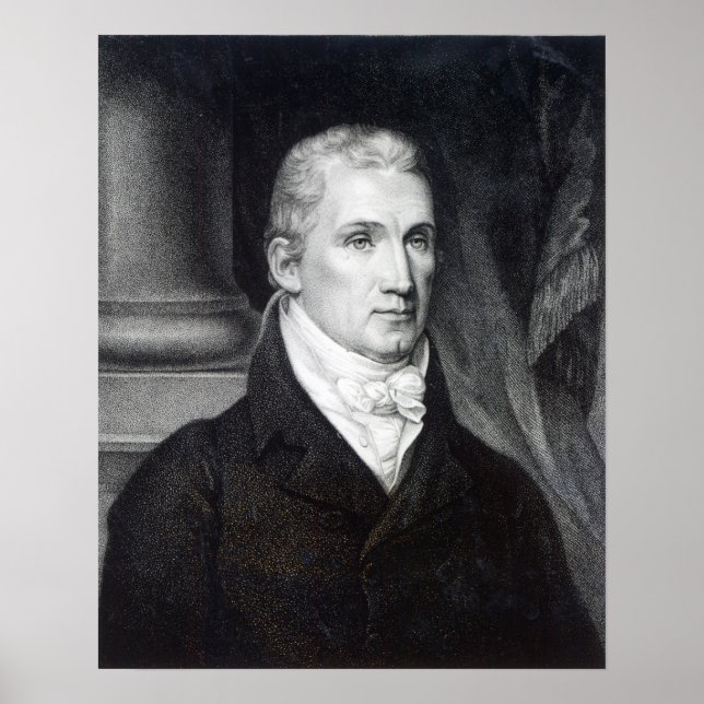 Póster James Monroe, grabado por Thomas Gimbrede (Frente)