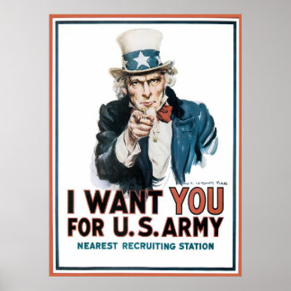 Póster James Montgomery Flagg Te Quiero Para El Ejército 