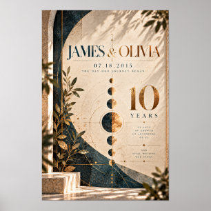 Póster James & Olivia 10 años de aniversario tipografía m