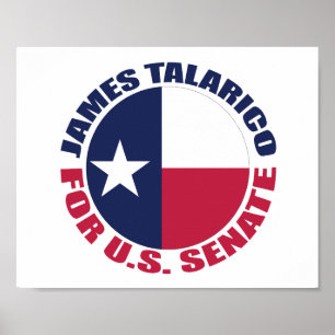 Póster James Talarico para el Senado de EE. UU. Bandera d