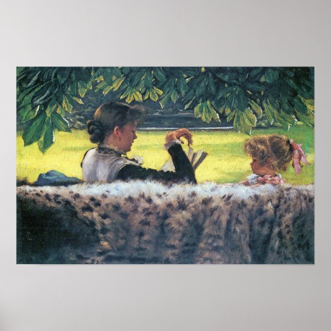 Póster James Tissot - Una historia leída (Frente)