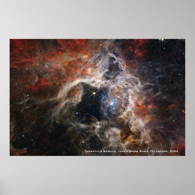 Póster James Webb Tarantula Nebula Hi-Res Imagen 2022 (Frente)