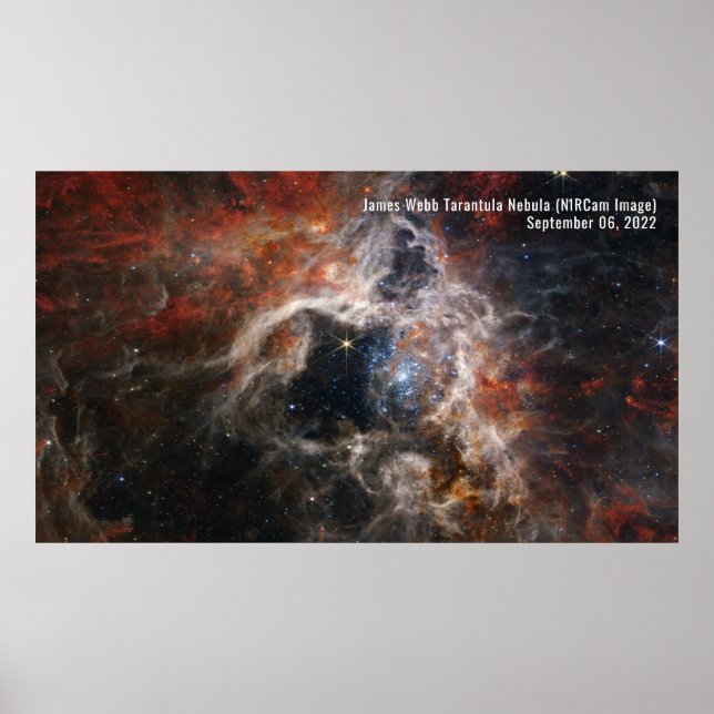 Póster James Webb Telescope espacial Tarantula Nebula NIR (Frente)