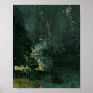 Póster James Whistle - Nocturne in Black and Gold, The Fa