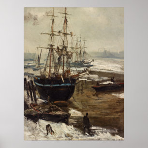 Póster James Whistler - El Támesis en hielo