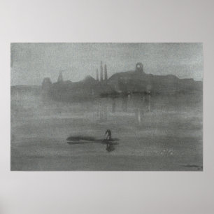 Póster James Whistler - Nocturne: El Támesis en Battersea
