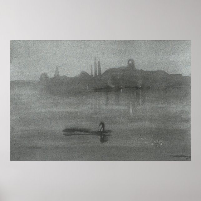 Póster James Whistler - Nocturne: El Támesis en Battersea (Frente)