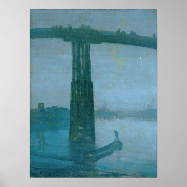 Póster James Whistler - Nocturne, viejo puente Battersea (Frente)