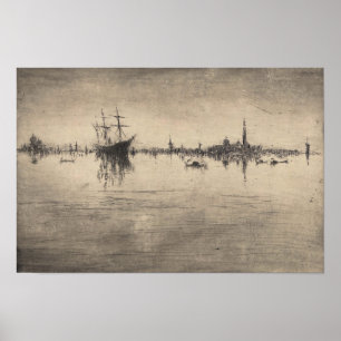 Póster James Whistler - Nocturno, de Venecia