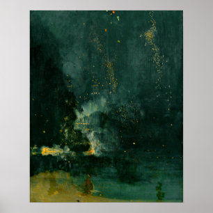 Póster James Whistler - Nocturno en negro y oro