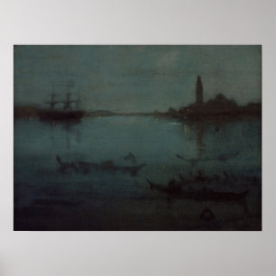 Póster James Whistler - Nocturno: La Laguna, Venecia