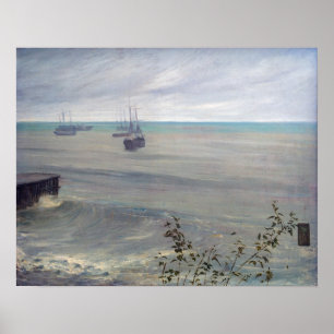 Póster James Whistler - Sinfonía en gris y verde